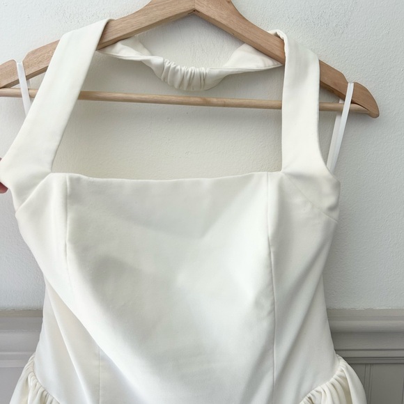 Runaway The Label Carmen Mini Halter Dress Ivory Cream Medium - Picture 4 of 7